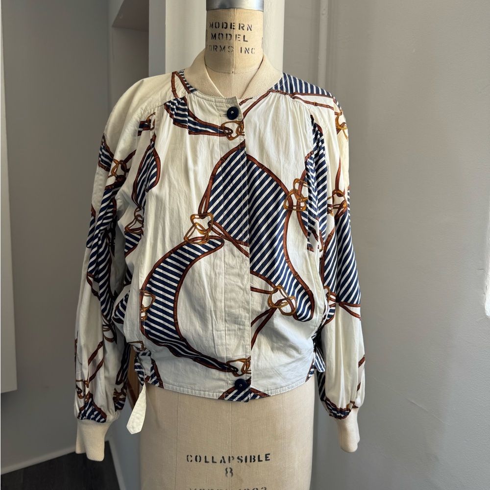 Vintage RARE Aquascutum Cotton Equestrian Bomber Jacket S/M